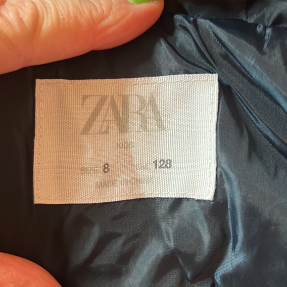Zara Boys Jacket Blue & Grey Hooded Full Zip Jacket Only worn a few times! - Picture 3 of 4